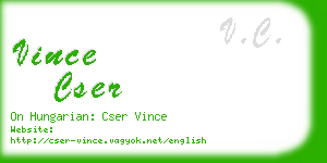 vince cser business card